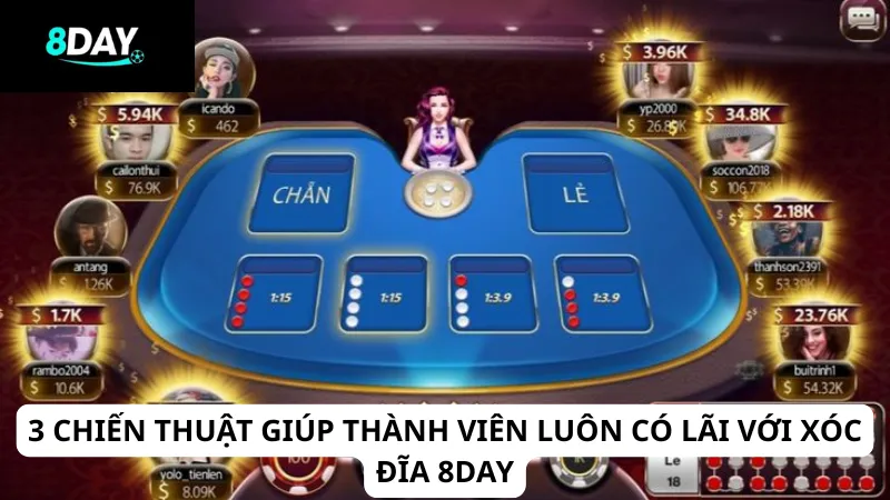 3 chiến thuật giúp thành viên luôn có lãi với xóc đĩa 8DAY